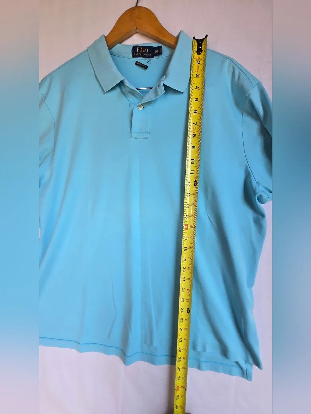 Ralph Lauren Polo Shirt in Aqua Blue with Embroidered Pony-Size XXL